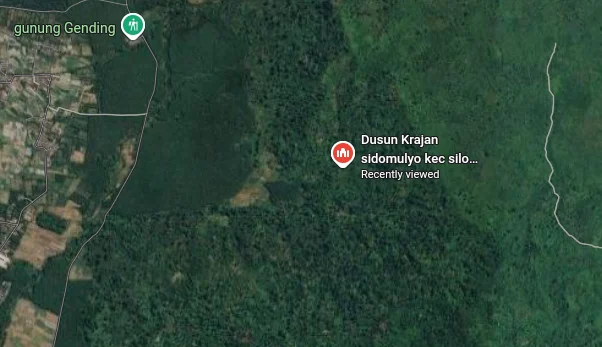 Peta lokasi produksi Kopi Sidomulyo di Dusun Krajan, Desa Sidomulyo, Silo, Jember
